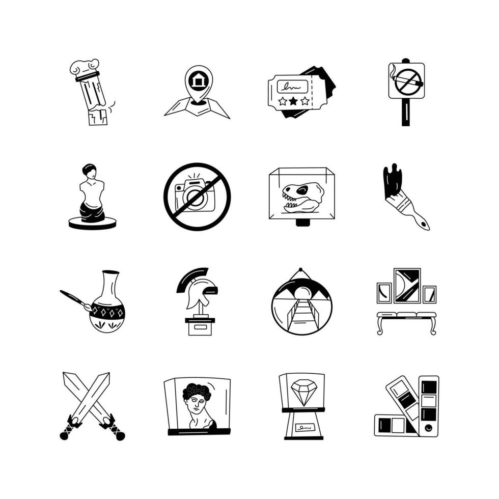 Take a look at this amazing art gallery icons in modern style vector