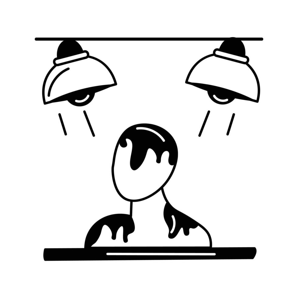 Gallery spotlights focusing on a featured art piece in a display vector