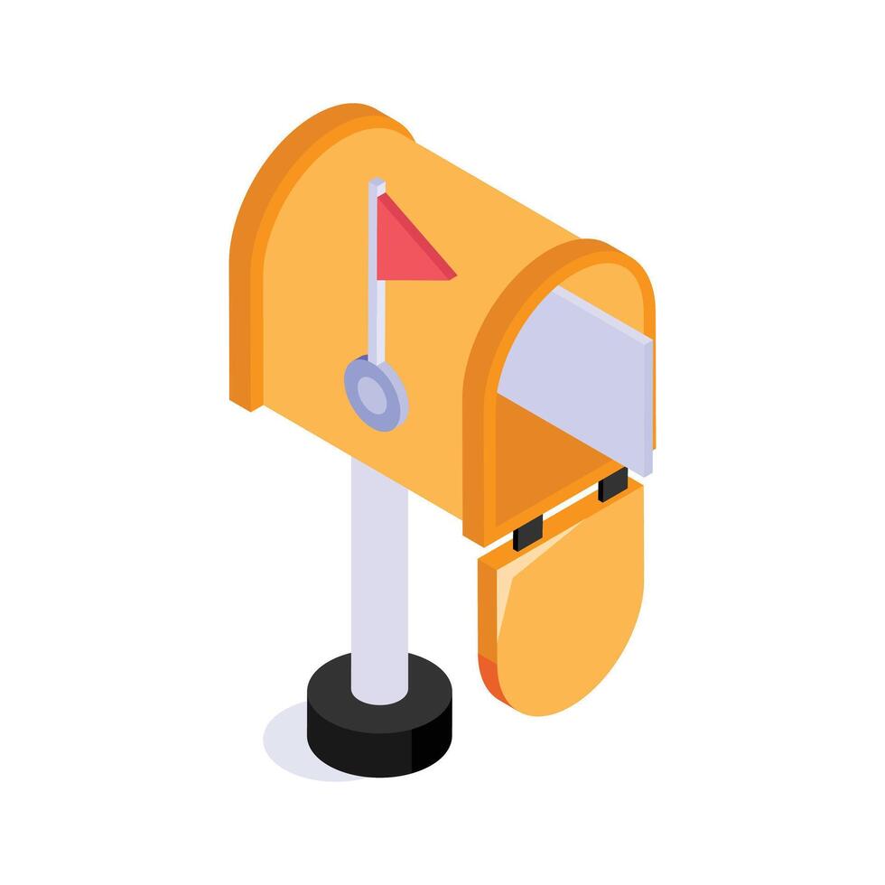 mailbox with a notification, representing incoming messages or alerts vector