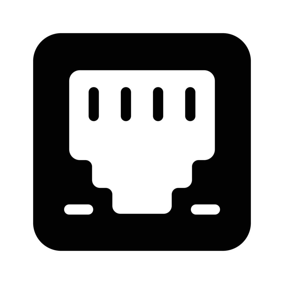 Modern and unique icon of ethernet port, editable vector