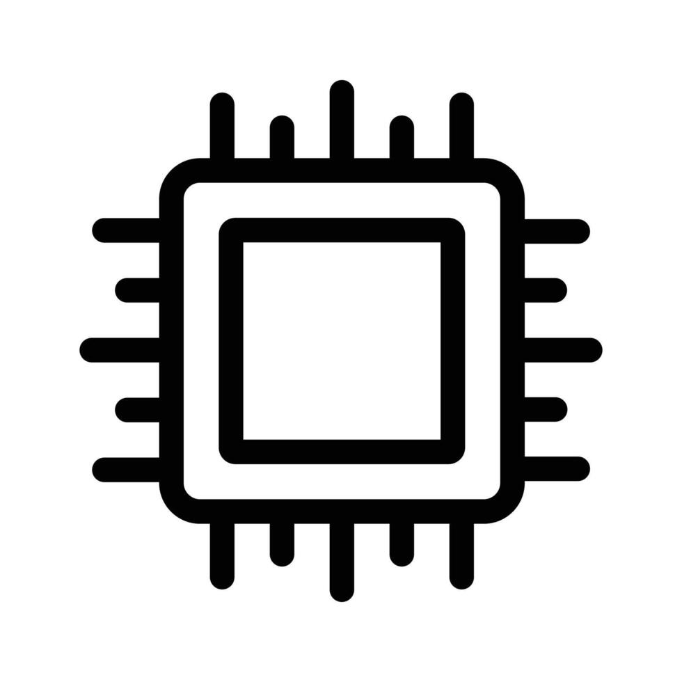 Semiconductor chip used in computers and electronic devices vector