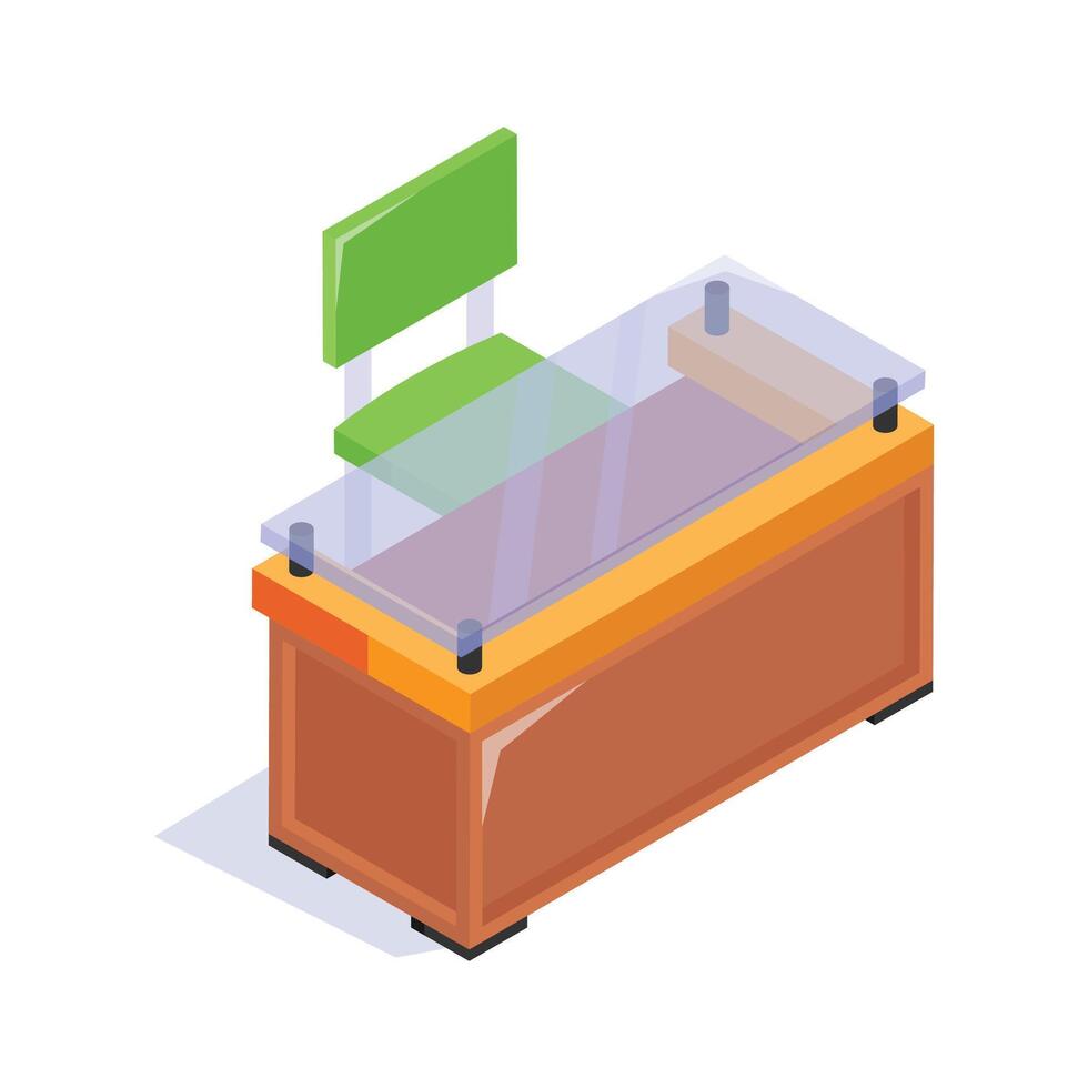 An office desk representing customer service or a reception counter vector
