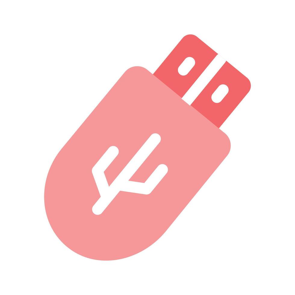 A USB drive symbolizing data storage or technology icon in modern style vector