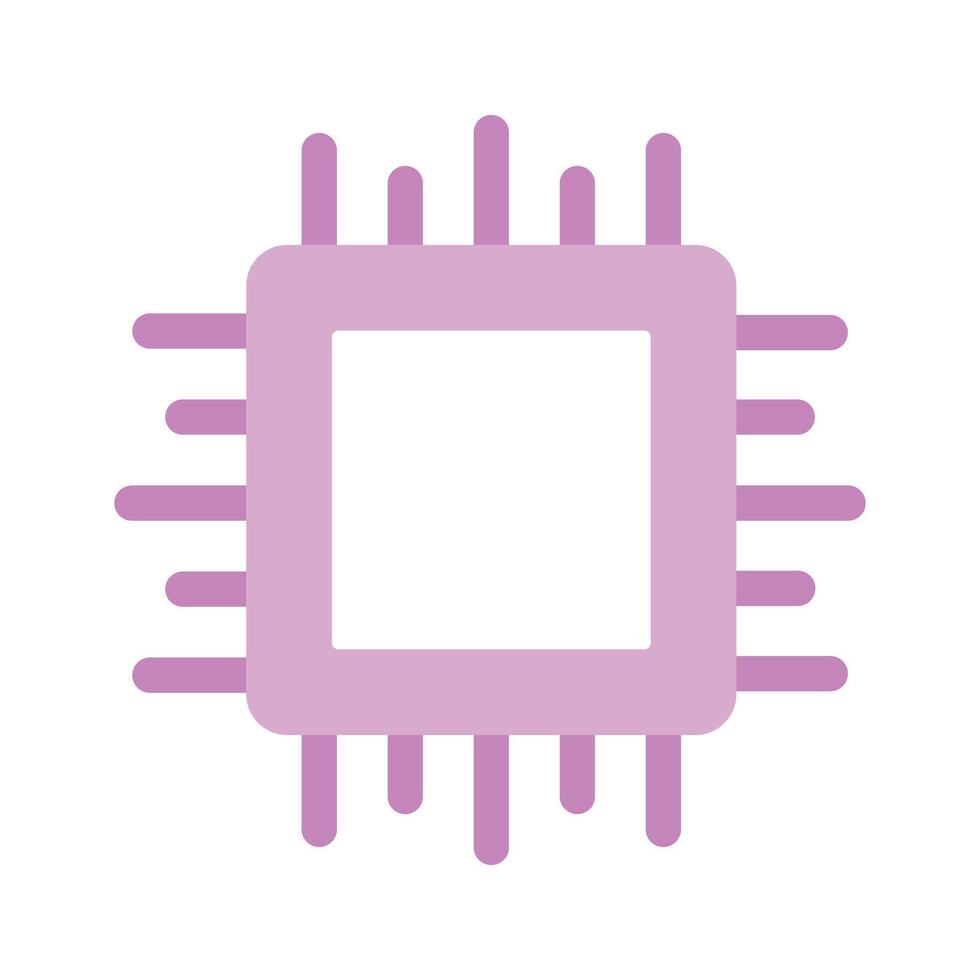 Semiconductor chip used in computers and electronic devices vector