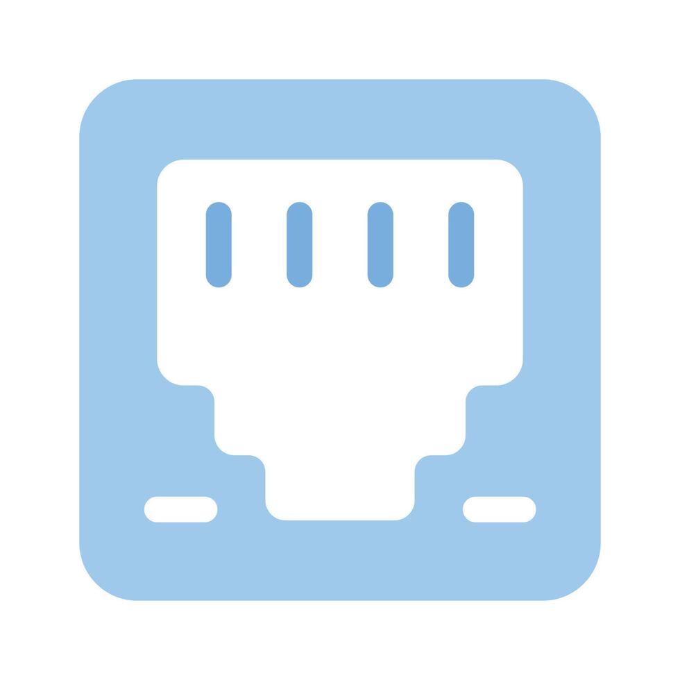 Modern and unique icon of ethernet port, editable vector