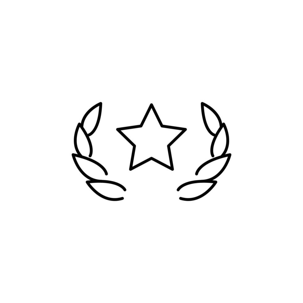 laurel wreath star thin outline icon design good for web or mobile app vector