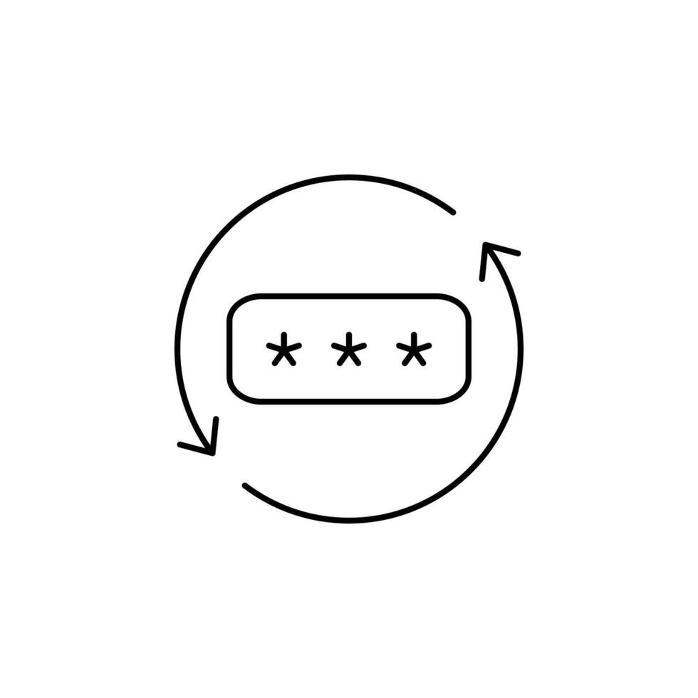 reset pasword thin outline icon design good for web or mobile app vector