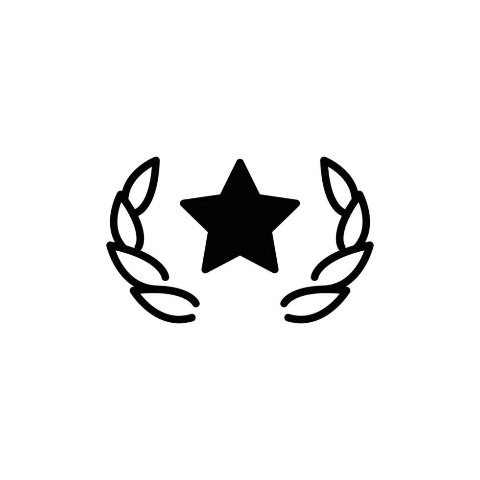 laurel wreath star solid icon design good for web or mobile app vector