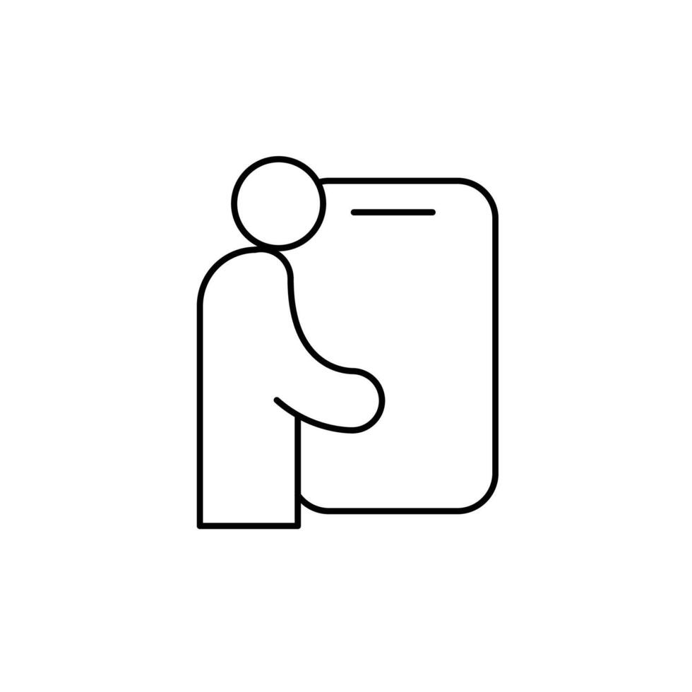 user mobile phone thin outline icon design good for web or mobile app vector