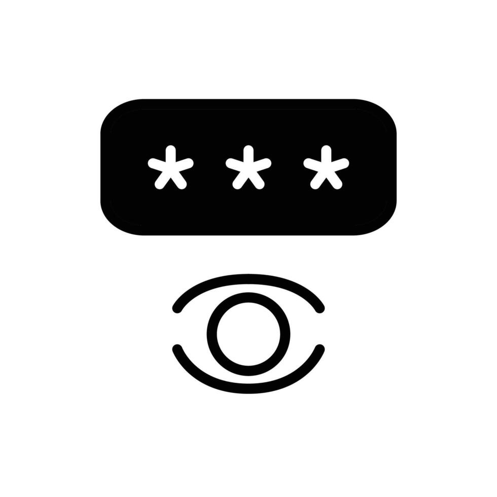 show pasword solid icon design good for web or mobile app vector