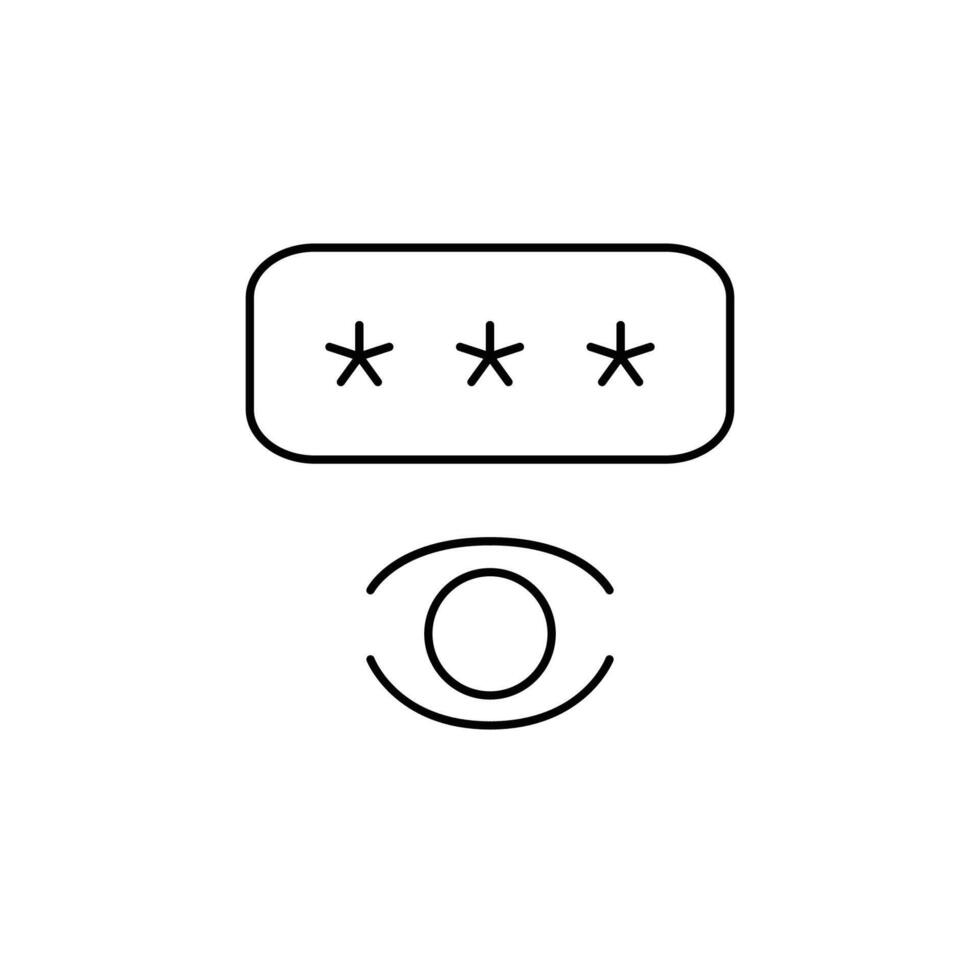show pasword thin outline icon design good for web or mobile app vector