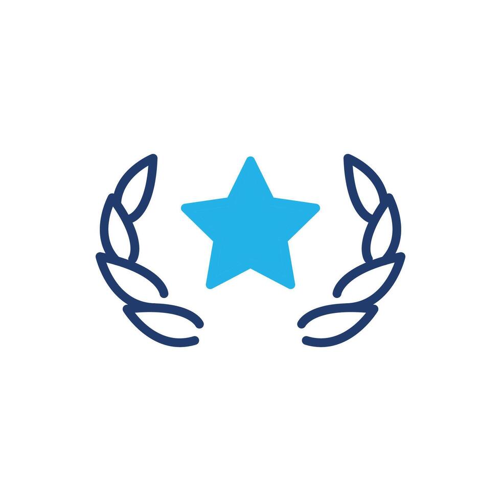 laurel wreath star colored icon design good for web or mobile app vector