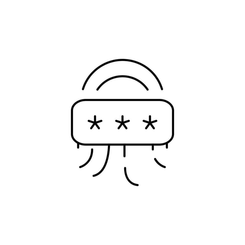 fingerprint pass thin outline icon design good for web or mobile app vector