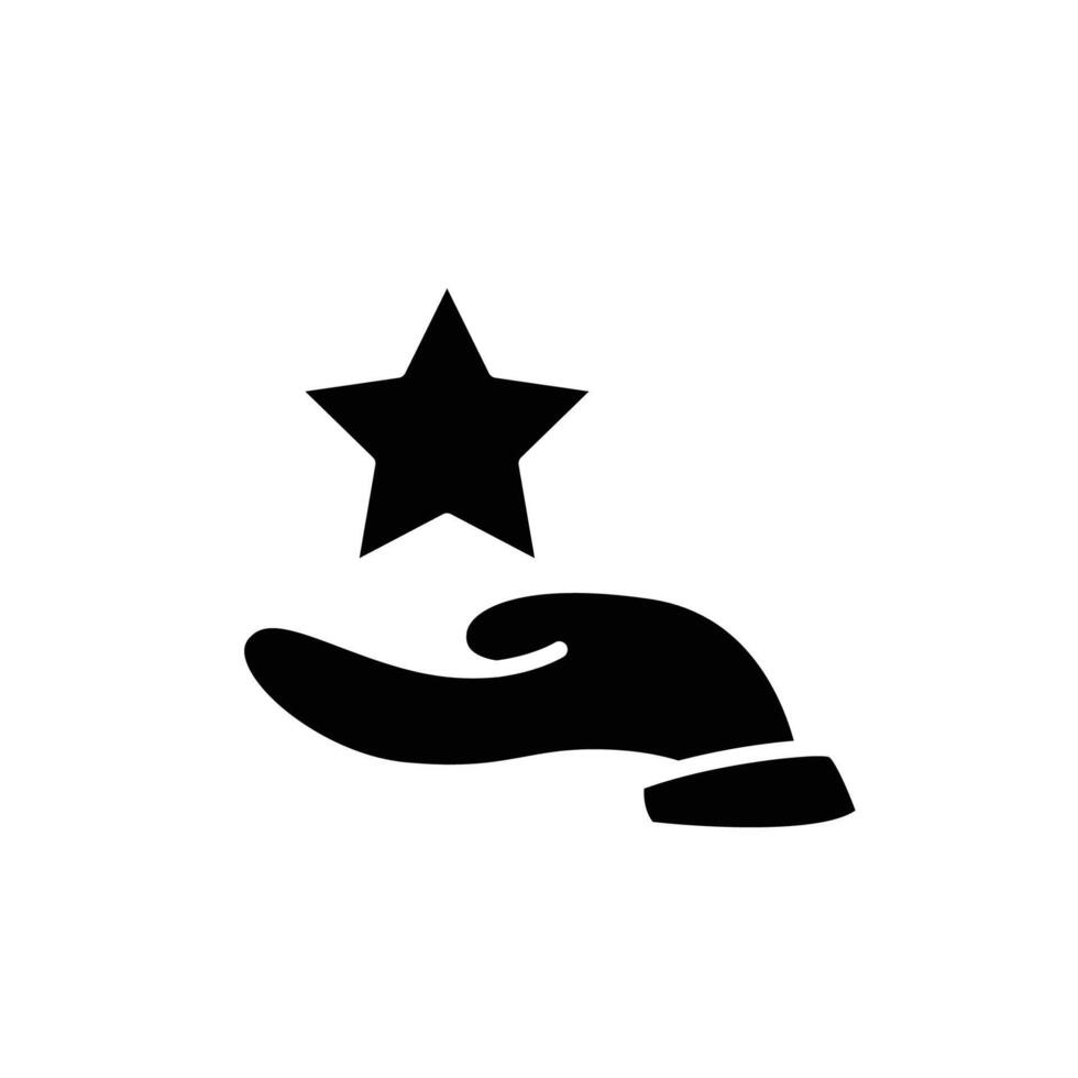 holding a star solid icon design good for web or mobile app vector