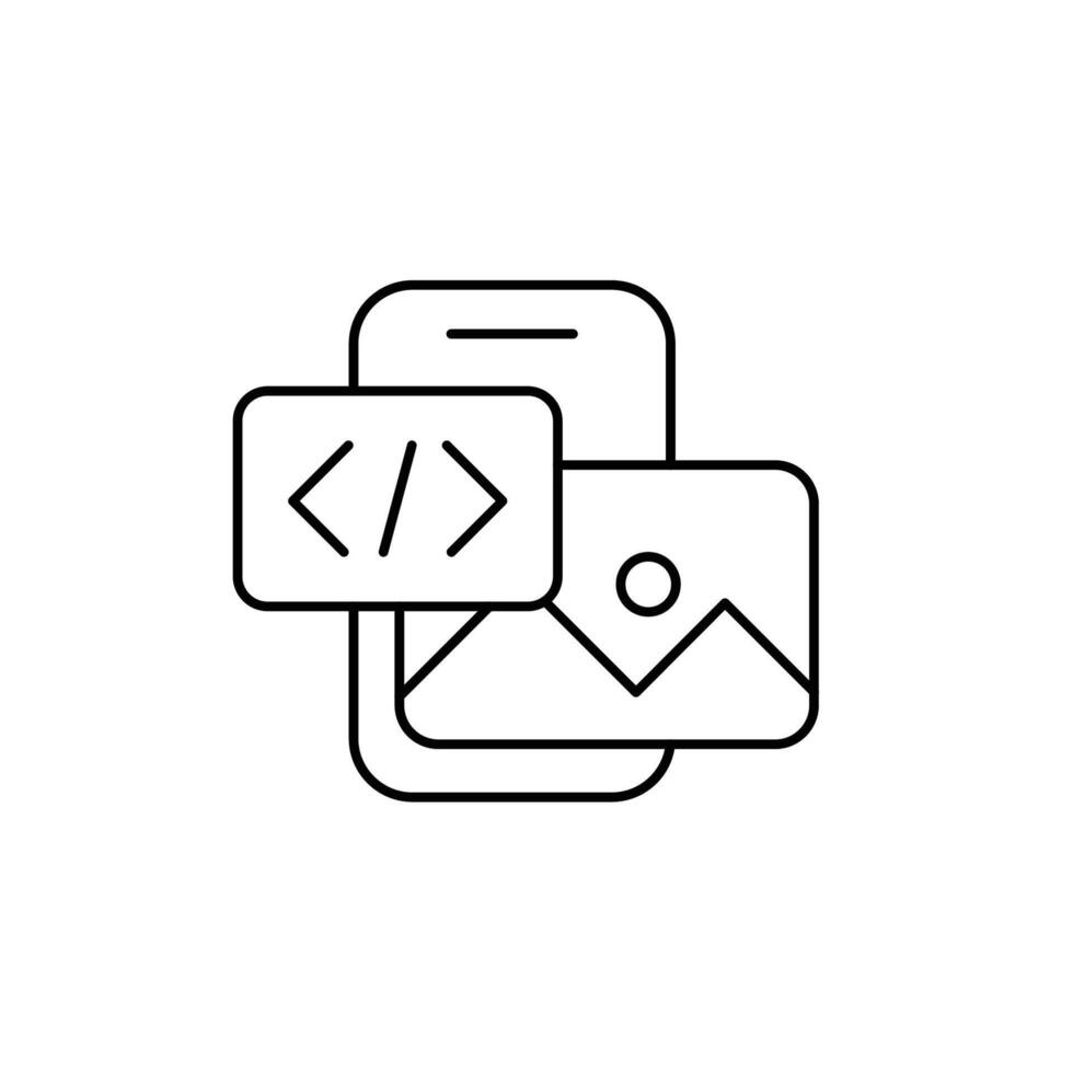 photo galery thin outline icon design good for web or mobile app vector