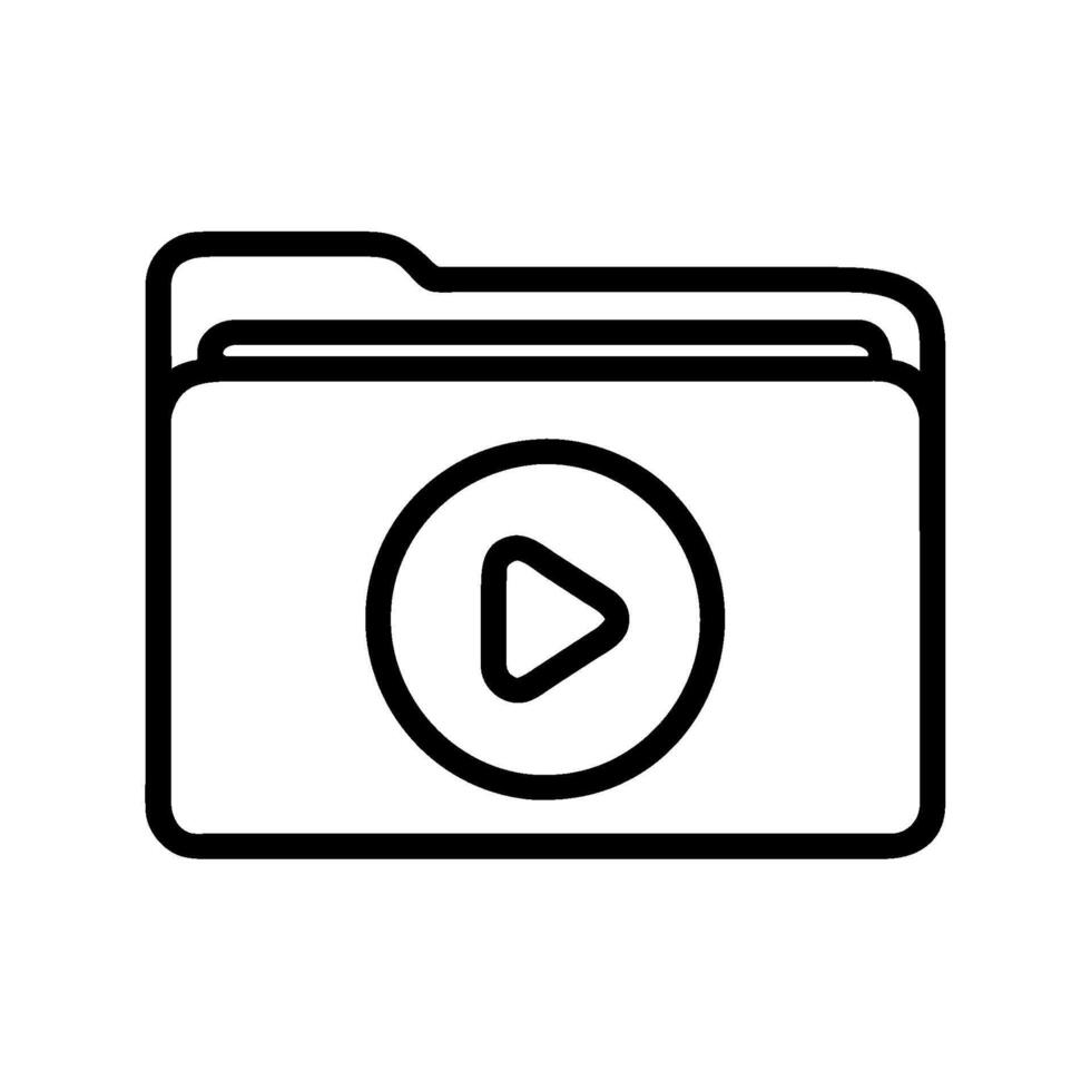 folder with play icon isolated vector