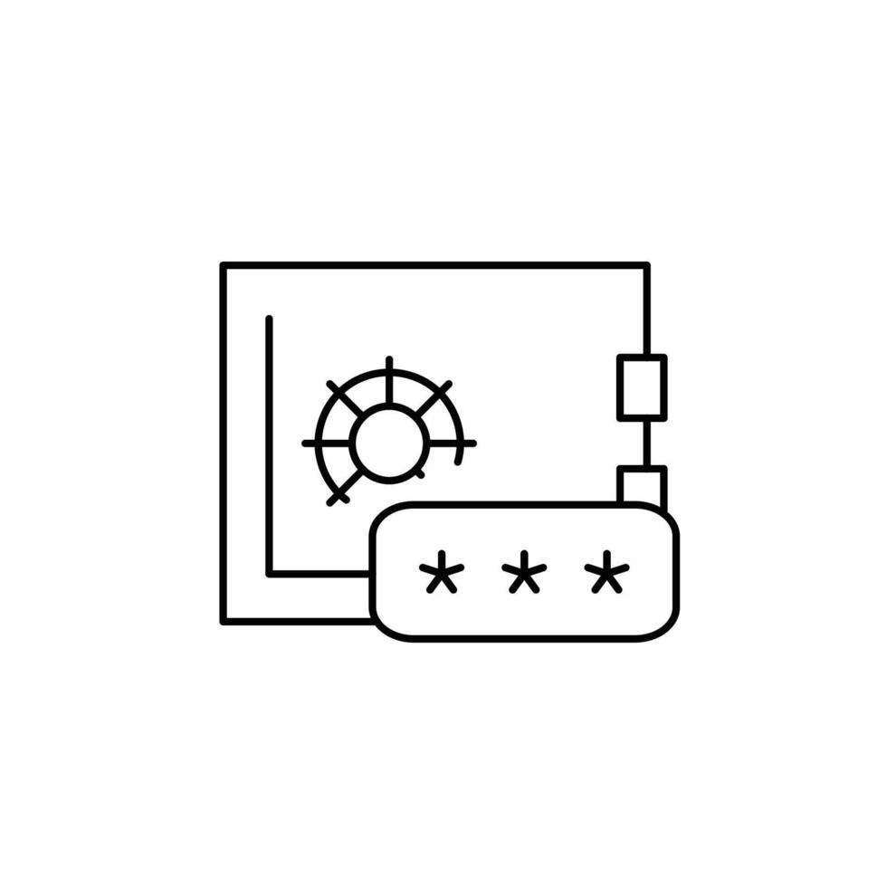 safe pasword thin outline icon design good for web or mobile app vector