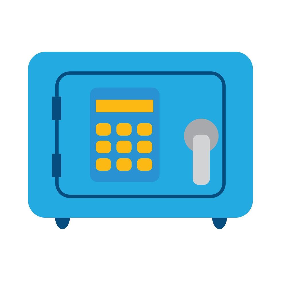 blue safe box isolated vector
