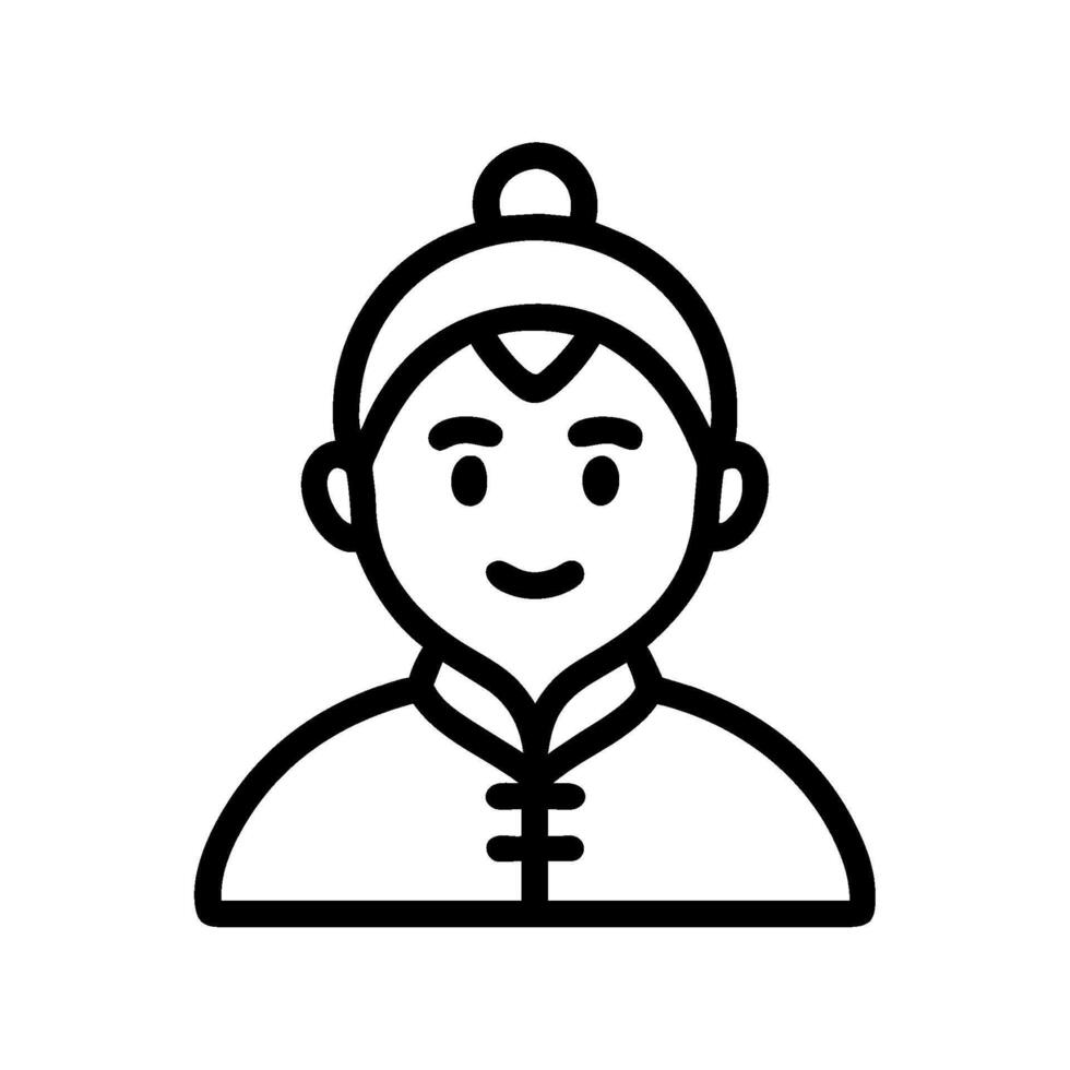 chinese woman icon illustration vector