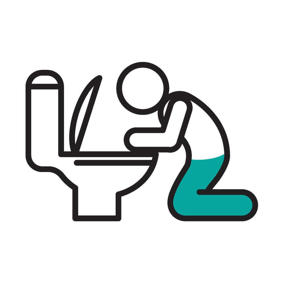 anorexia icon of vomiting illustration vector