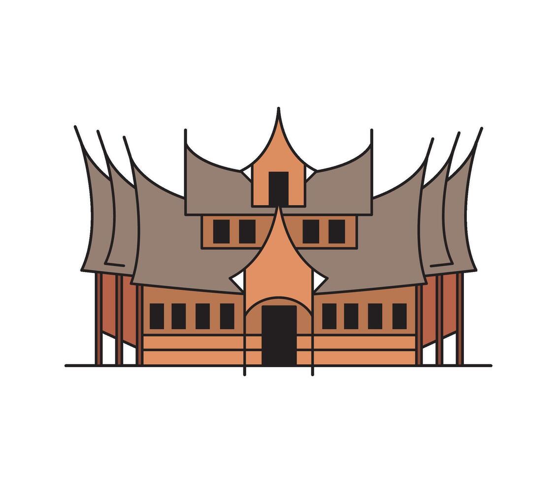 pagaruyung palace illustration isolated vector