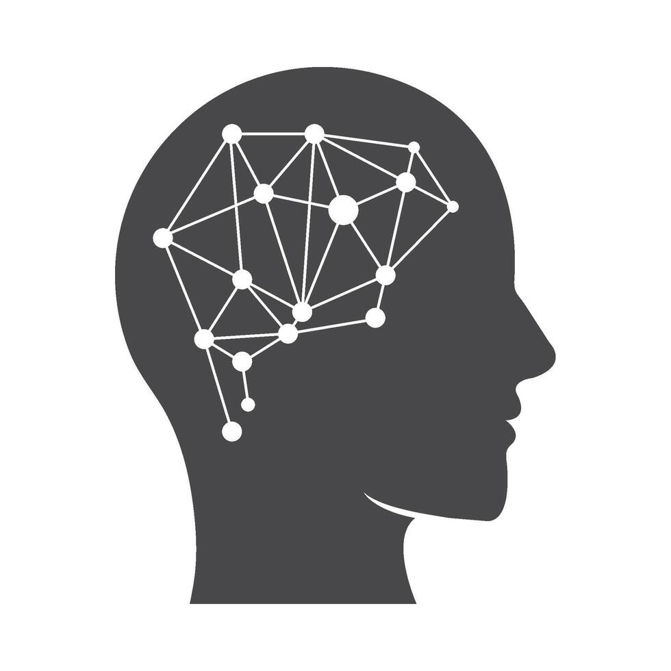 profile brain icon illustration design vector
