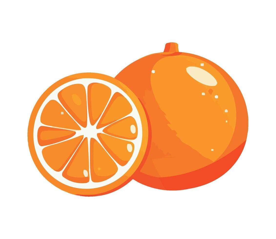 Juicy orange fruit slice, symbol of healthy eating vector