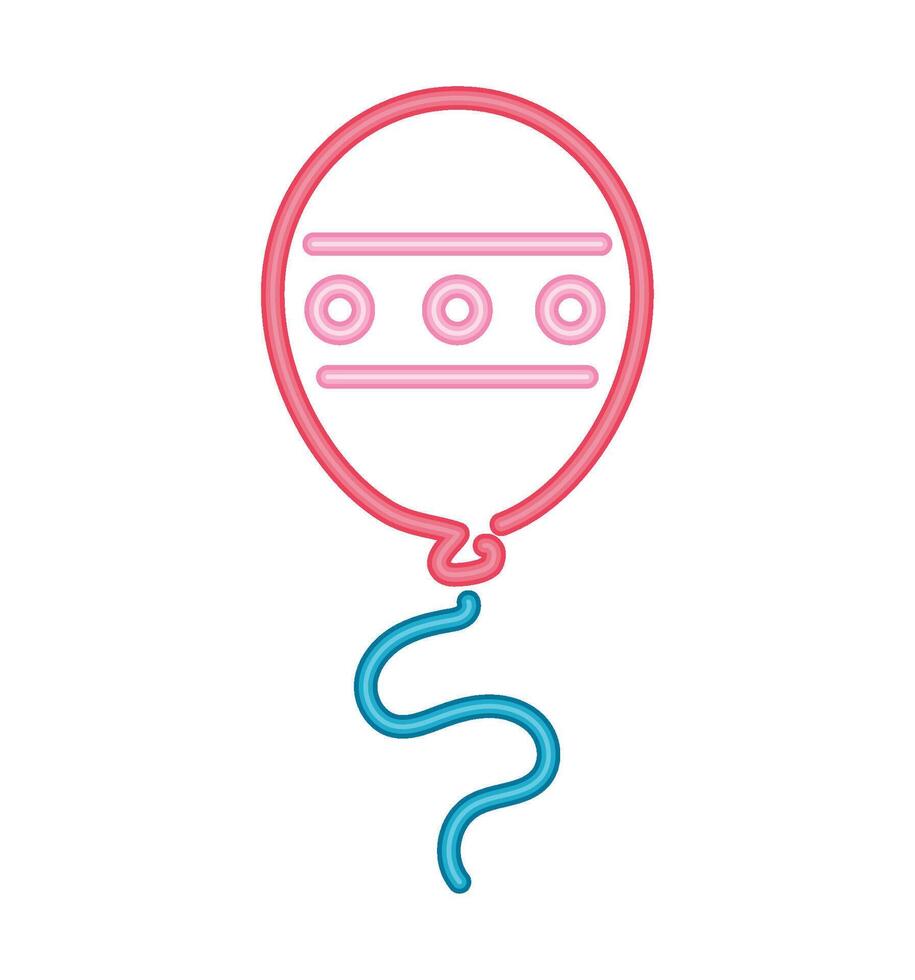 neon helium balloon isolated vector