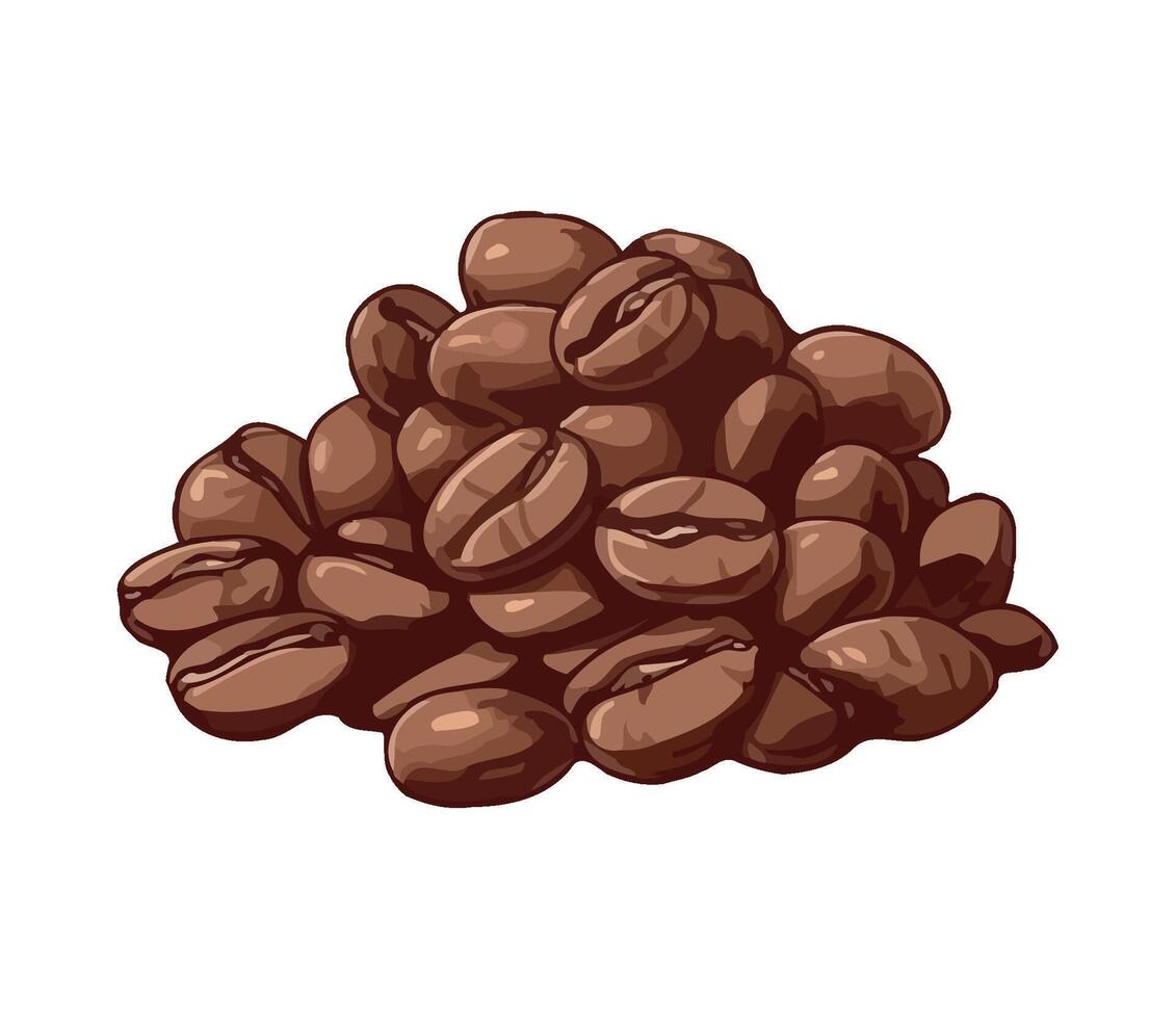 Fresh coffee bean illustration on nature backdrop vector