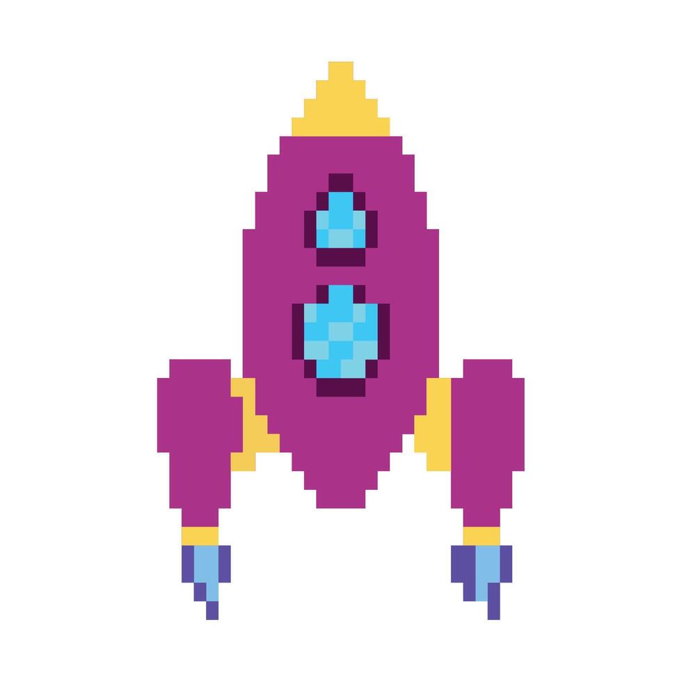 battle ship pixels purple isolated vector