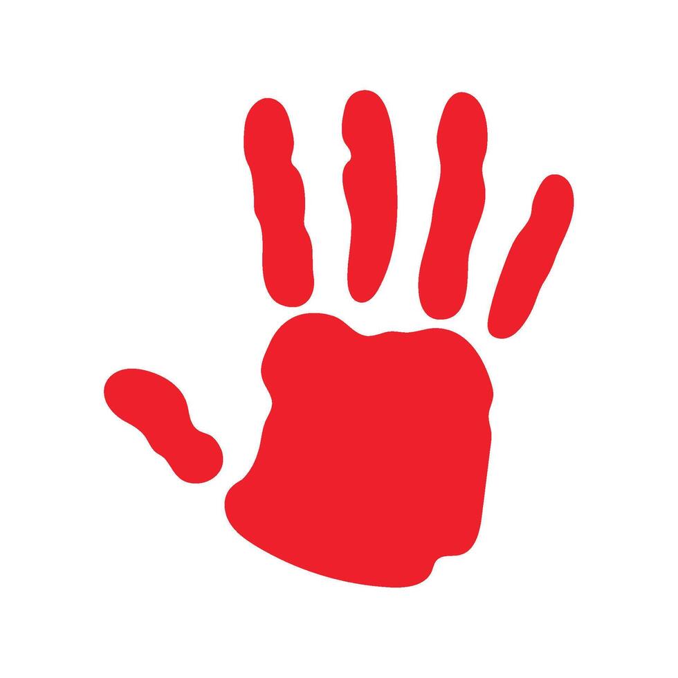 red hand day isolated vector