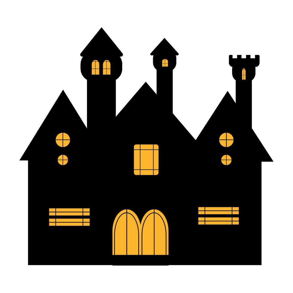 halloween castle spooky isolated vector