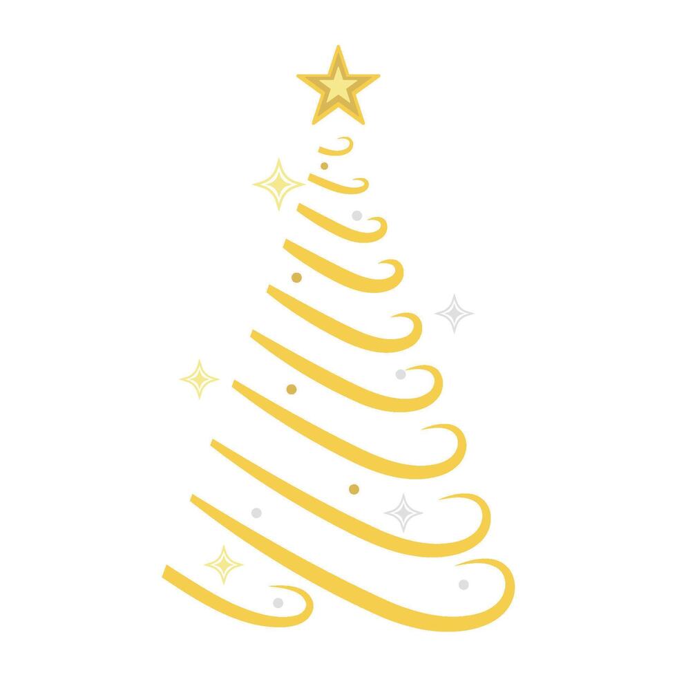 christmas golden tree design isolated vector