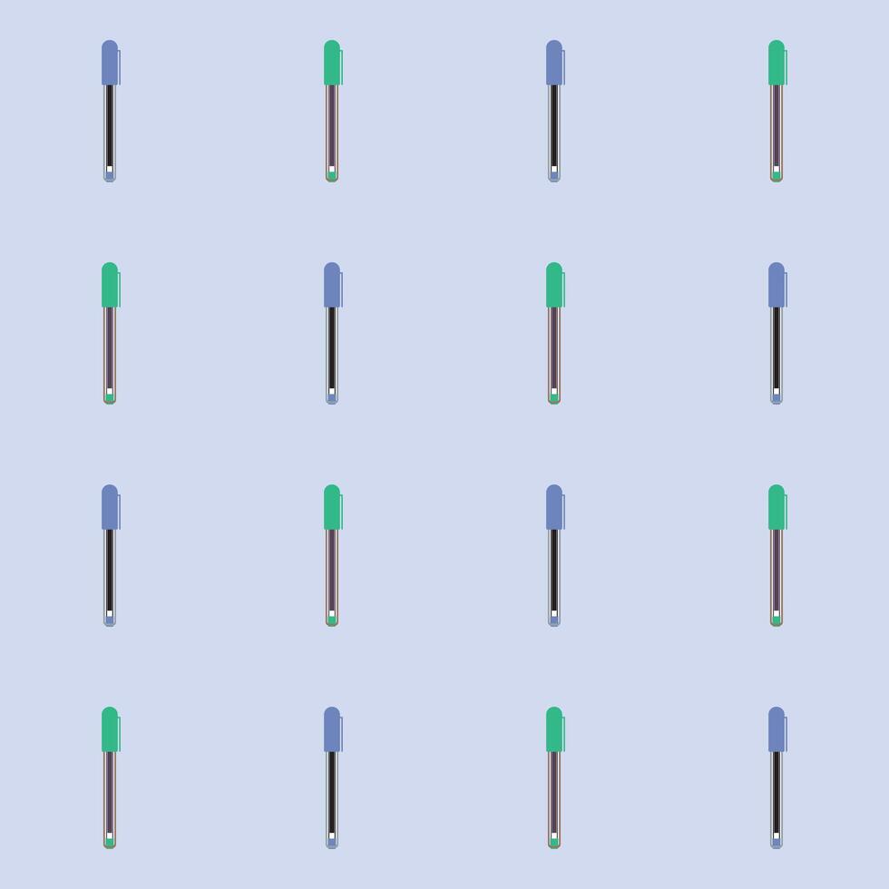 A pattern of Ballpen on a blue background in a school object minimal concept vector