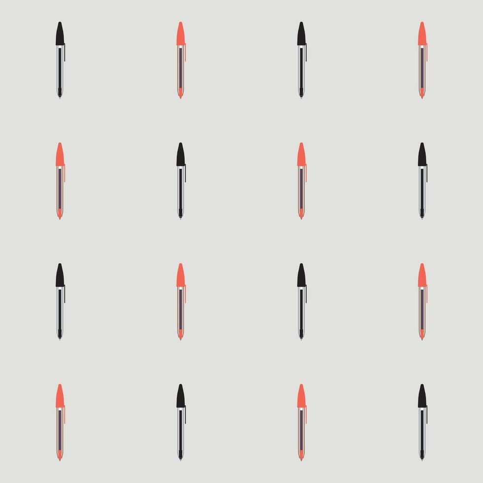 A pattern of Ballpen on a cream background in a school object minimal concept vector