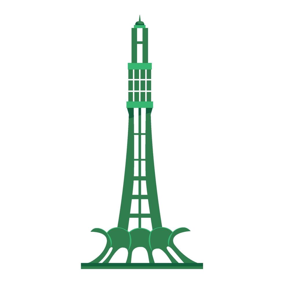 pakistan day minar landmark isolated vector