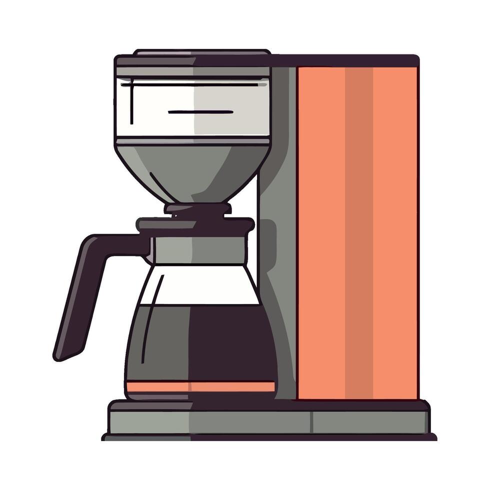 Modern coffee maker symbolizes caffeine freshness vector