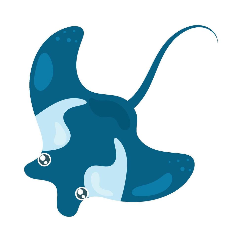 stingray sea life icon isolated vector
