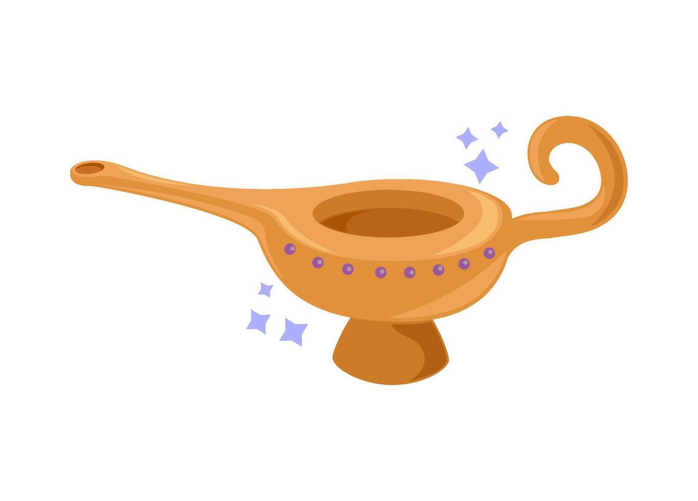 magic genie golden lamp isolated vector