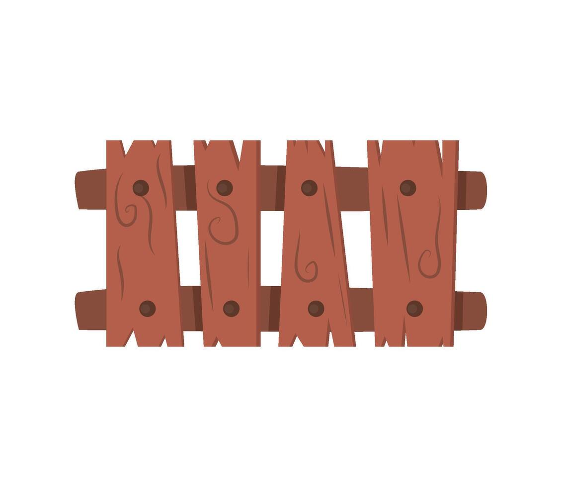 wooden house fence isolated vector