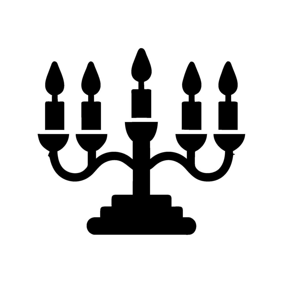 candle chandelier silhouette isolated vector