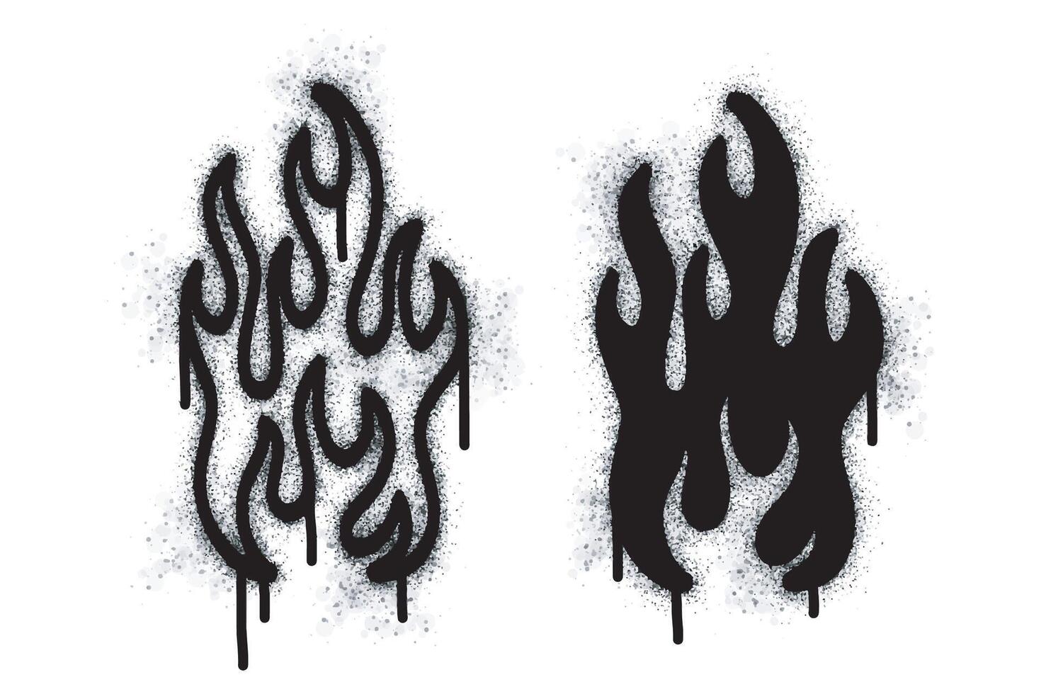 Spray graffiti fire sign painted black on white. the symbol of the king's fire. isolated on white background. vector