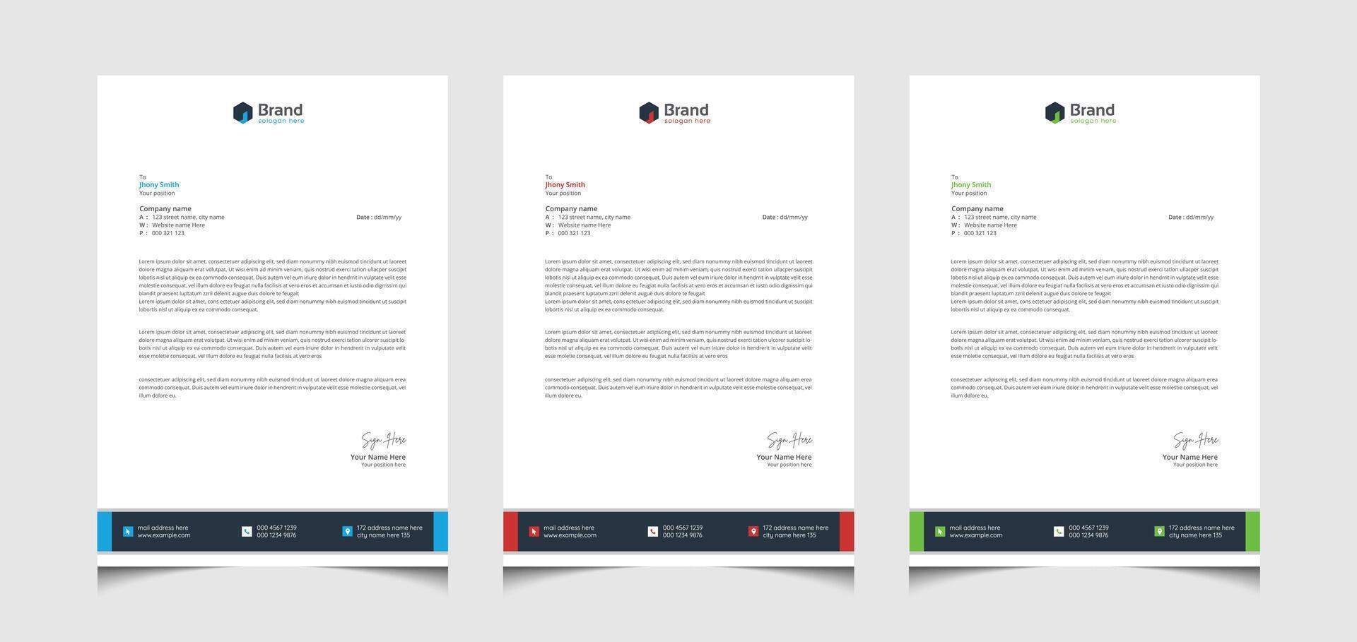 Minimal abstract professional corporate modern business proposal letterhead design template. Clean and simple Design vector