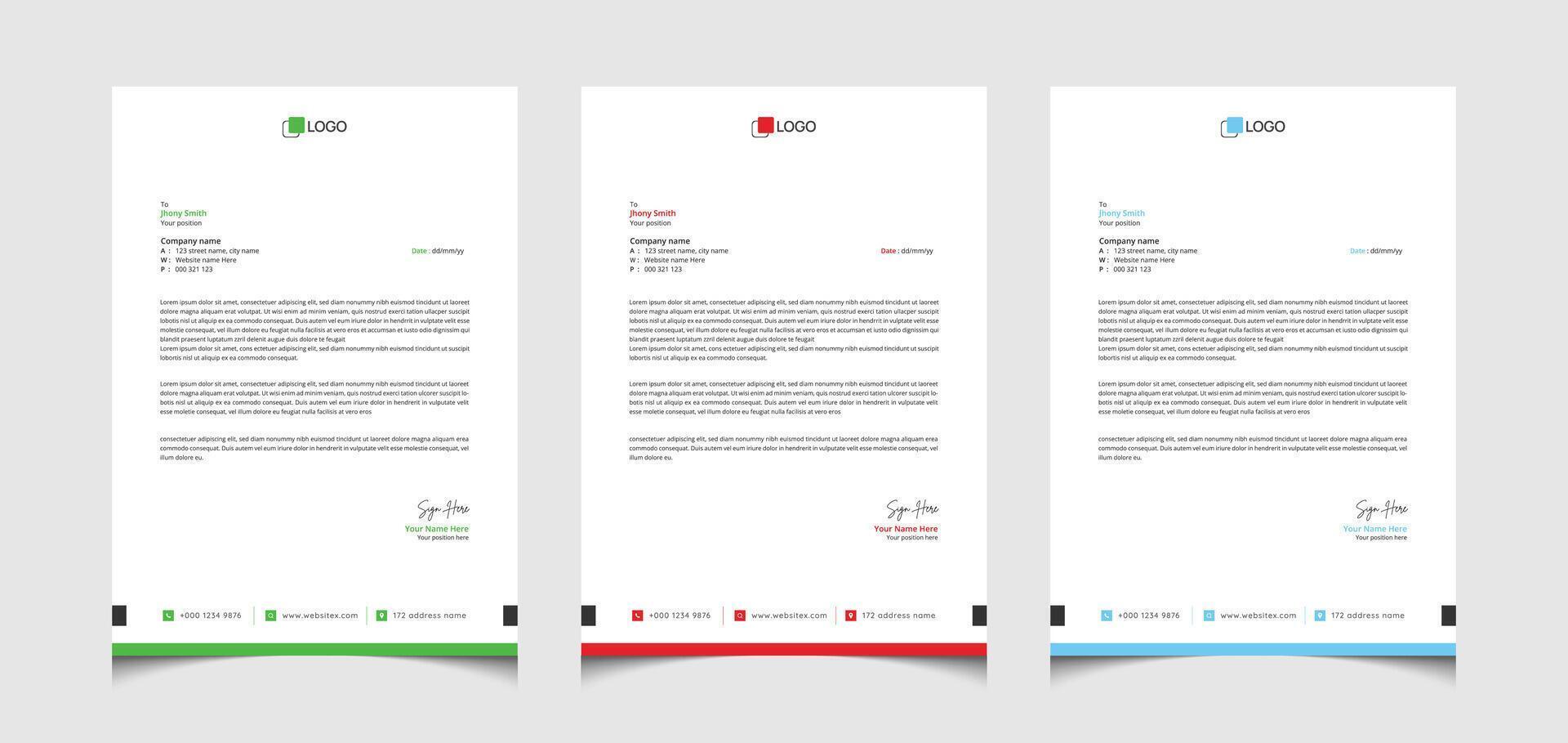 minimal creative abstract professional corporate modern business proposal letterhead design template. Clean and simple design vector