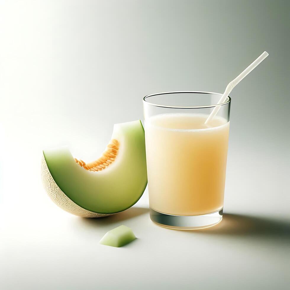 Refreshing Melon Juice with a Slice of Melon, a Perfect Summer Drink photo