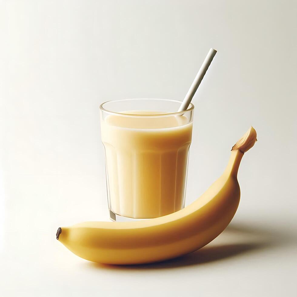 Make a Delicious Banana Smoothie with a Straw - Healthy Recipes and Snacks photo