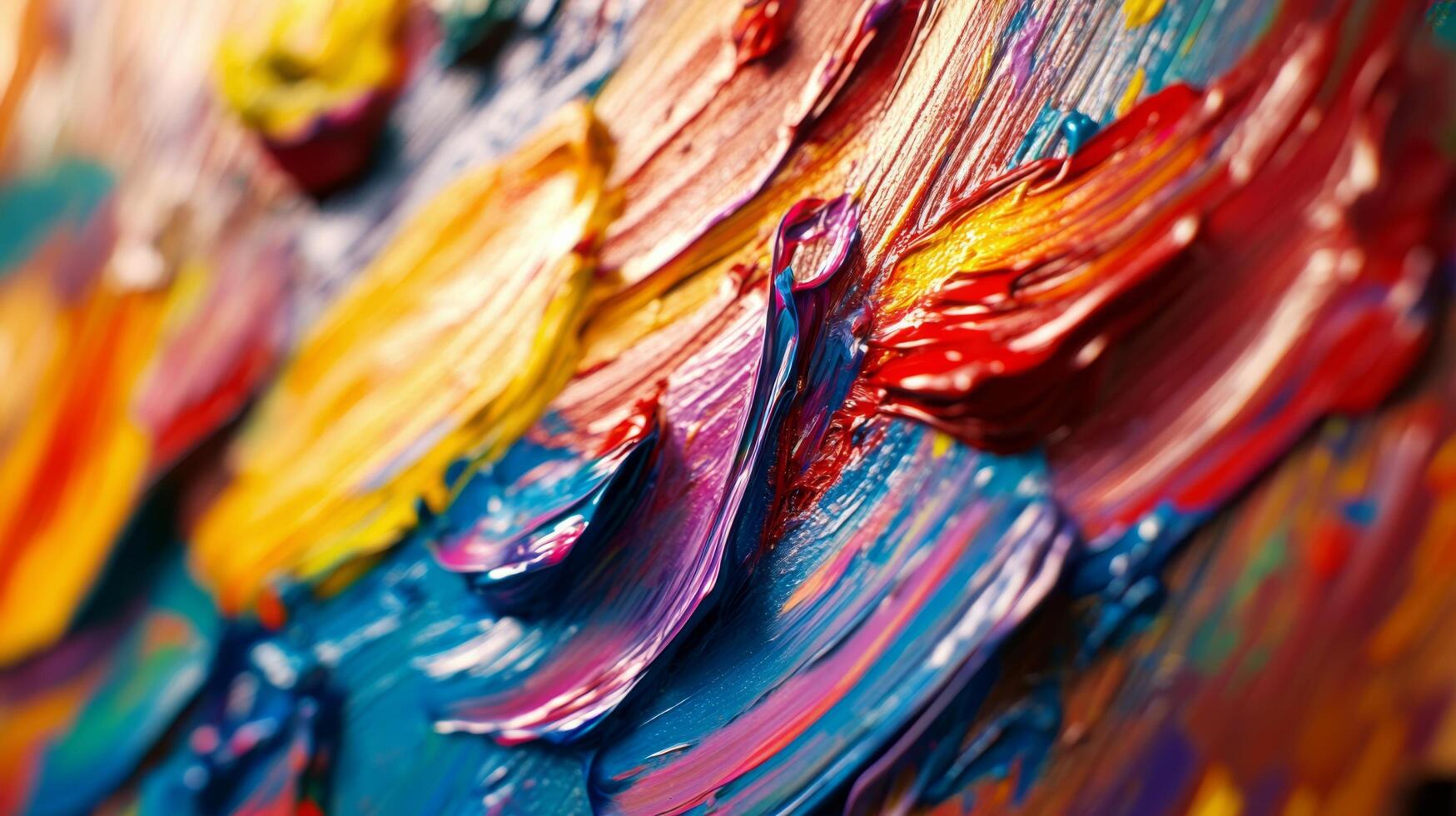 Vibrant colors in thick paint on a canvas illustrating an artistic expression photo