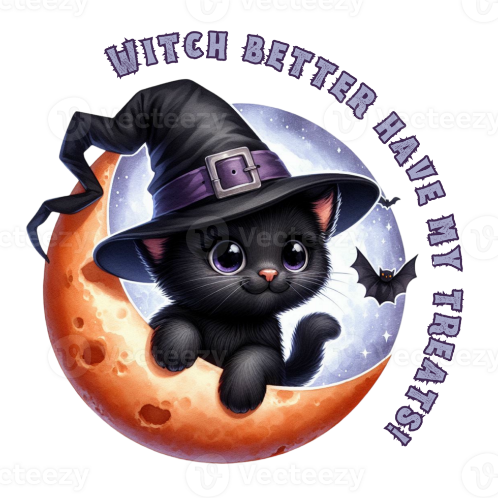 Witch better have my treats. Add a touch of Halloween magic to your wardrobe with this enchanting t-shirt design featuring Luna png