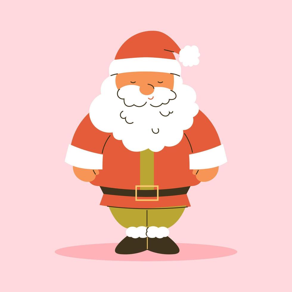 Cartoon santa claus in flat style on white background vector