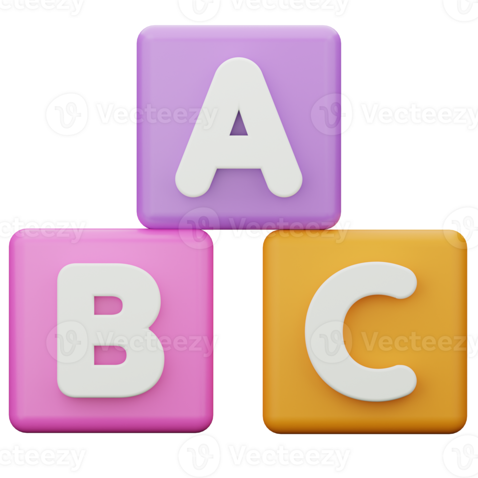 Alphabet Block 3D Illustration png